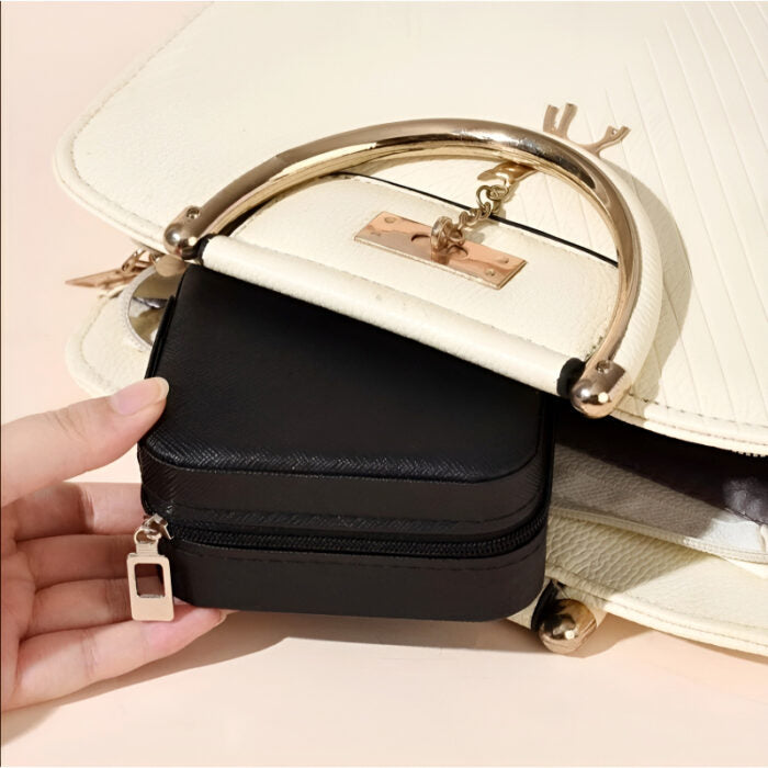 Portable Jewelry Storage Box & Rotating Jewelry Organizer | Travel & Home Use