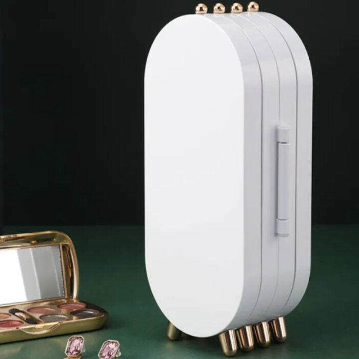 Portable Jewelry Storage Box & Rotating Jewelry Organizer | Travel & Home Use