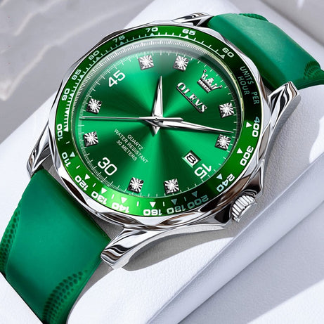 Green Submariner Quartz  Luminous Men's Watch