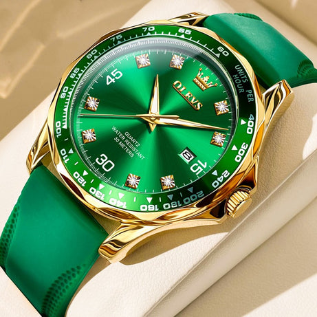 Green Submariner Quartz  Luminous Men's Watch